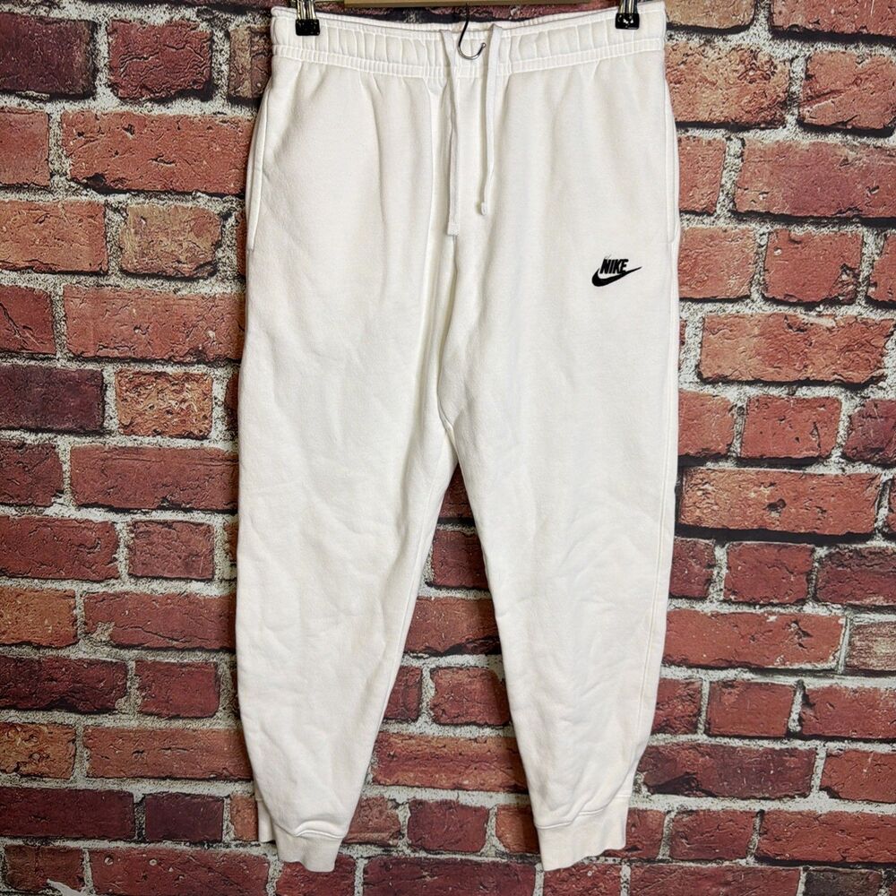 Nike Sportswear Club Fleece Joggers Mens Small White Sweatpants BV2671-100